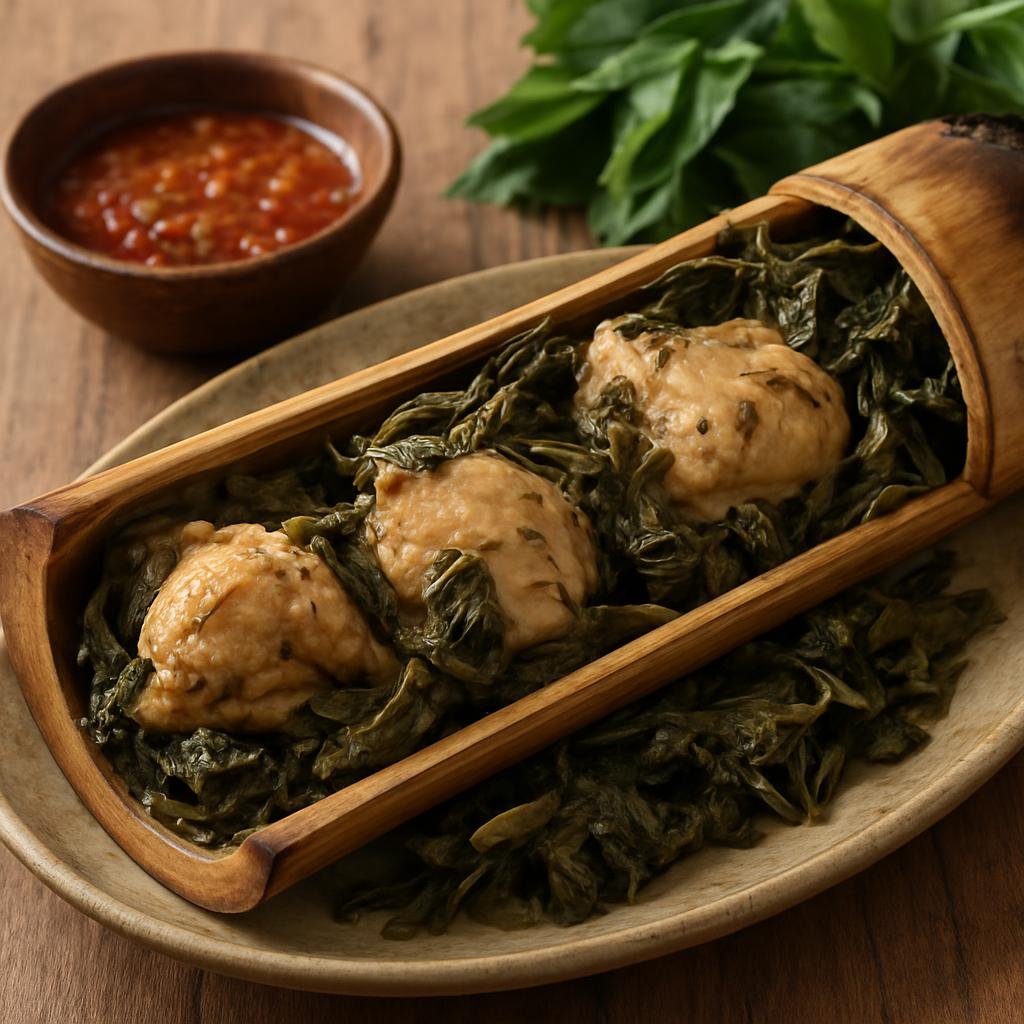 Entree: Malaysia – Sarawak – Manok Pansoh (Bamboo-steamed chicken cooked with local herbs and tapioca leaves) recipe