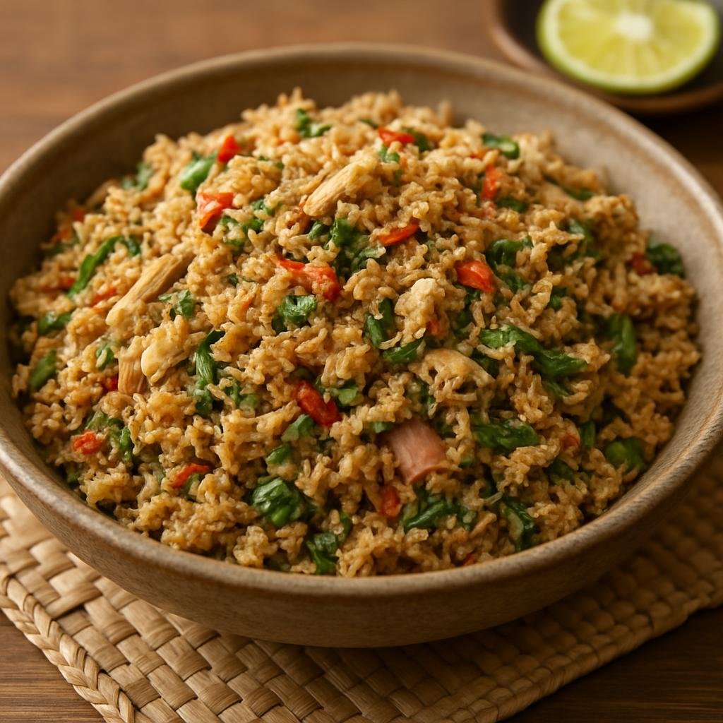 Entree: Indonesia – Flores & Timor – Lawar Ikan (Spiced mixed fish and grated coconut salad from eastern Indonesia) recipe