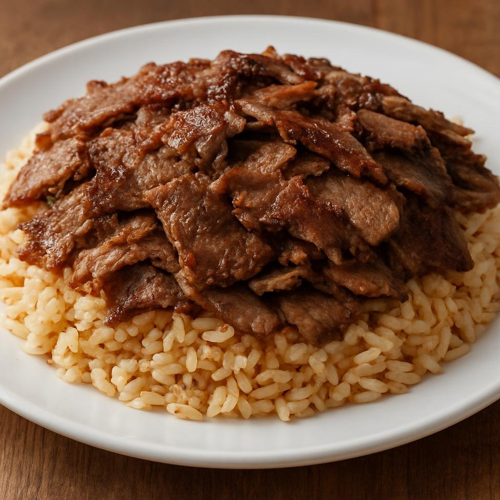 Entree: Turkey – Ottoman Palace Cuisine – Pilav Üstü Döner (Sliced doner meat served on seasoned pilaf rice) recipe