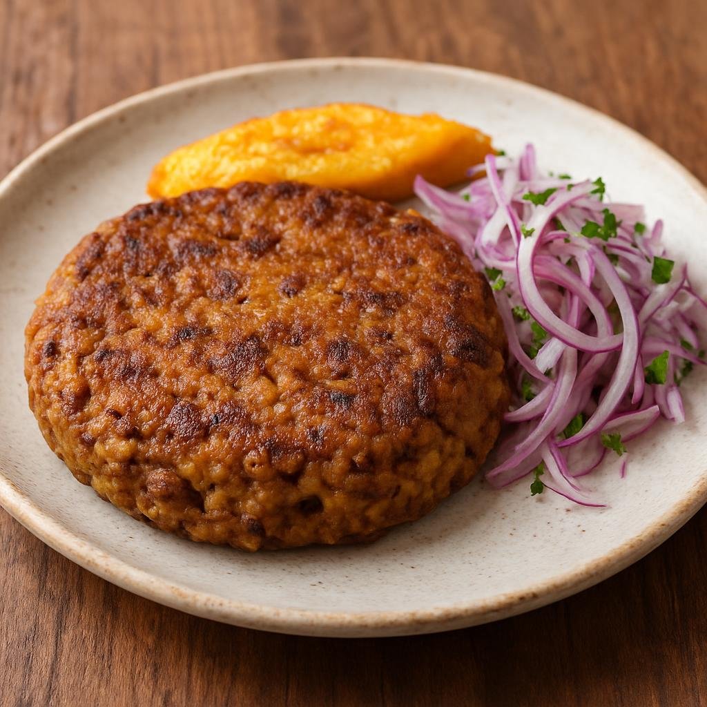 Entree: Peru – Northern Coast – Tacu Tacu (Pan-fried rice and bean fritter formed into a savory cake) recipe