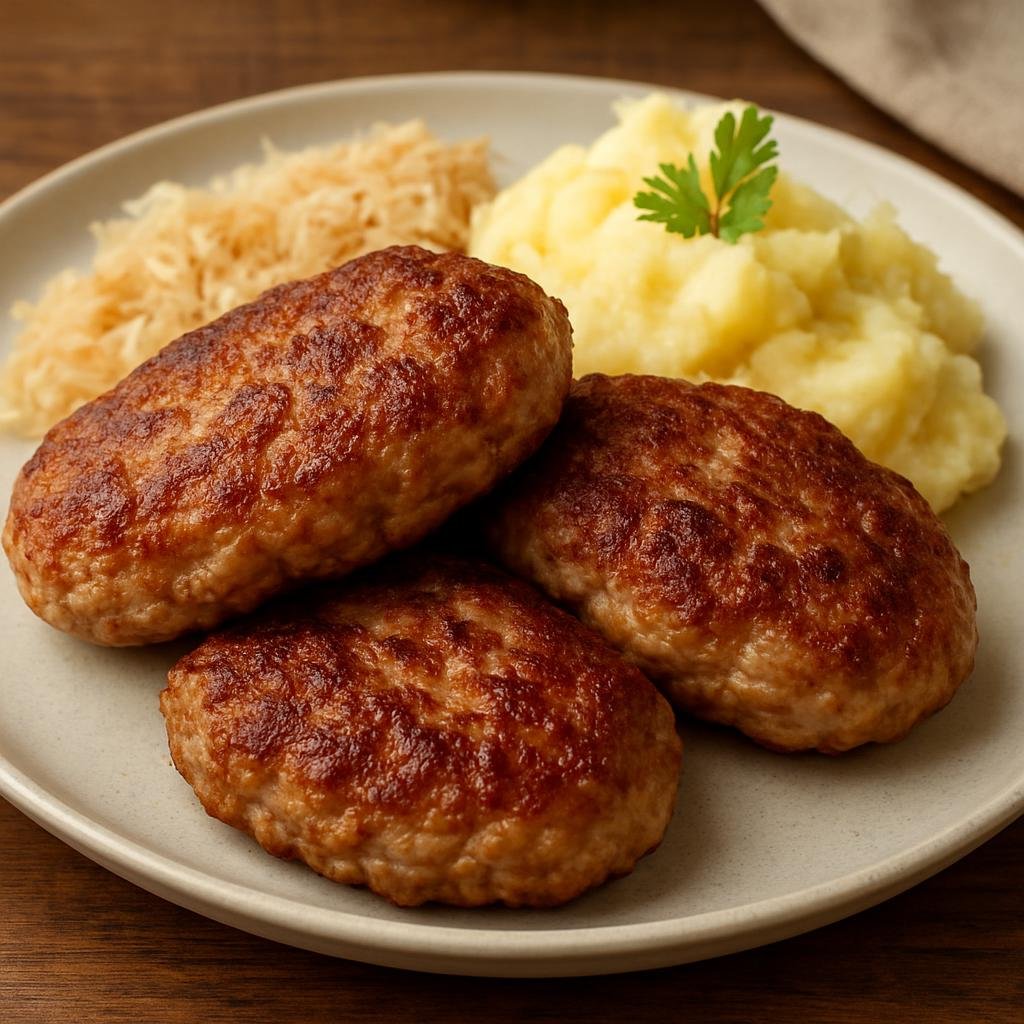 Entree: Poland – Silesia – Karminadle (Silesian pan-fried pork and beef meat patties) recipe