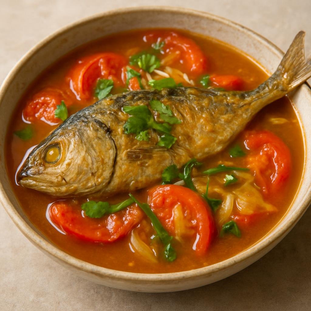 Entree: Indonesia – Flores & Timor – Ikan Kuah Asam (Sour tamarind-based fish soup with tomatoes and aromatics) recipe
