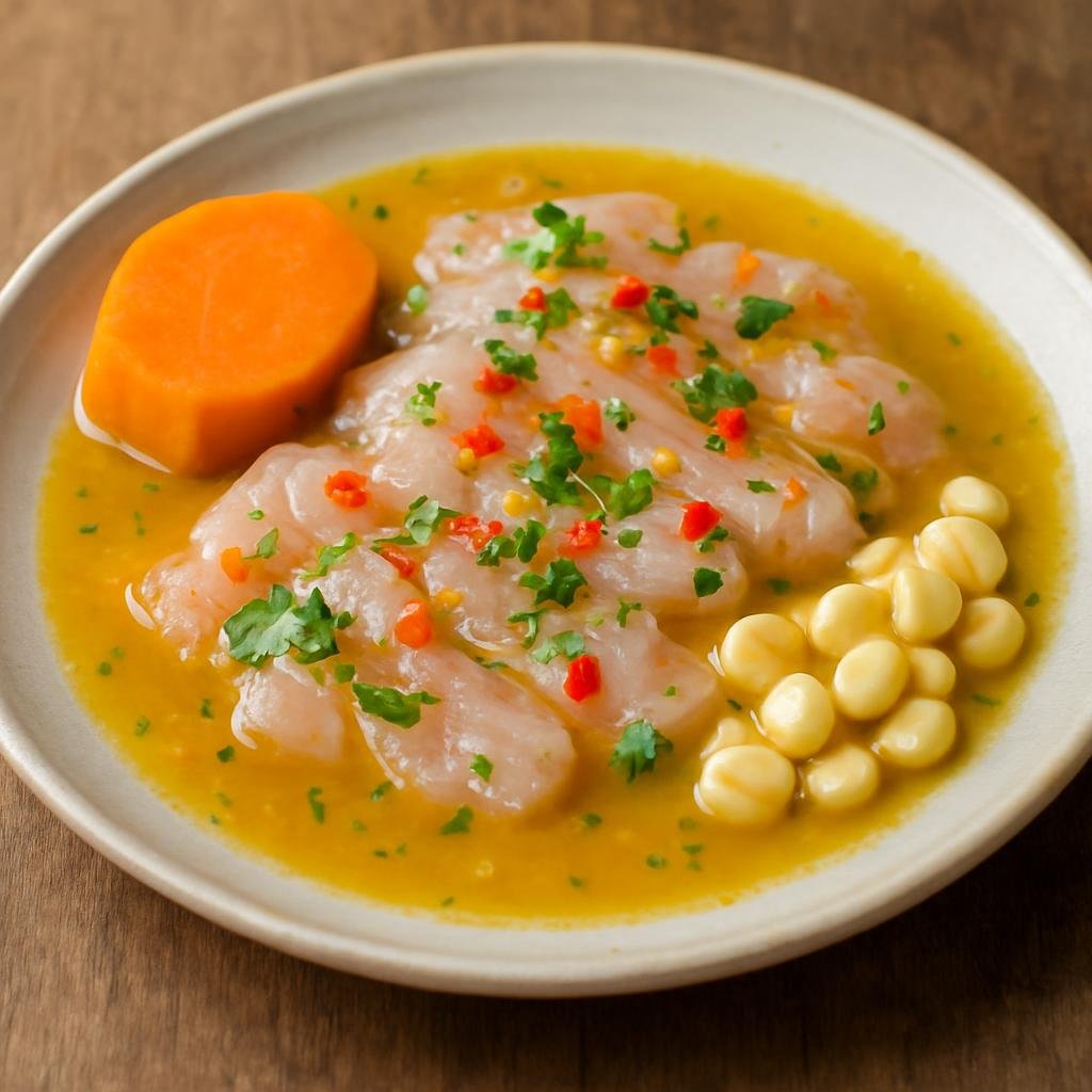 Entree: Peru – Northern Coast – Tiradito (Thinly sliced raw fish dressed in a spicy citrus-based Peruvian sauce) recipe