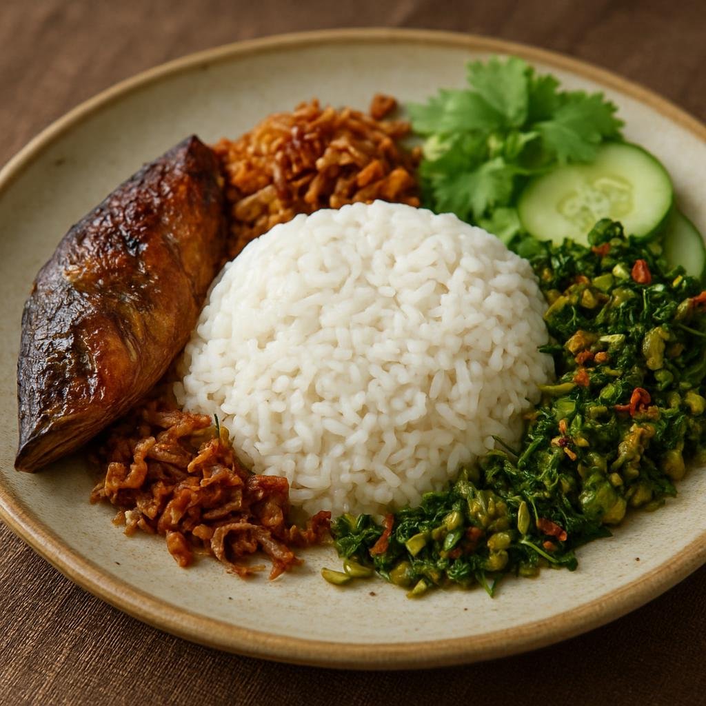 Entree: Malaysia – Sarawak – Nasi Aruk (Sarawak coconut-scented rice with smoked fish and local aromatics) recipe