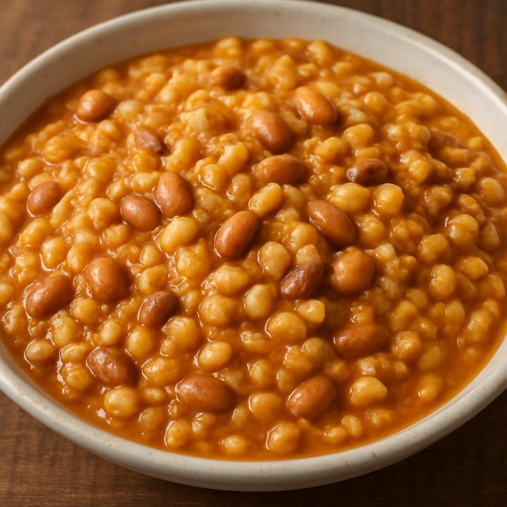 Entree: South Africa – Zulu Cuisine – Umngqusho (Samp and Beans) (creamy stewed corn and beans) recipe
