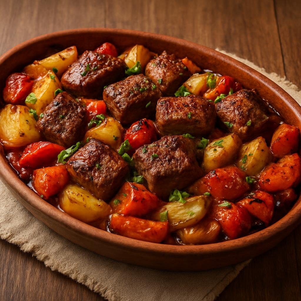 Entree: Turkey – Ottoman Palace Cuisine – Fırın Kebabı (Oven-baked lamb kebab with slow-roasted vegetables and aromatic spices) recipe