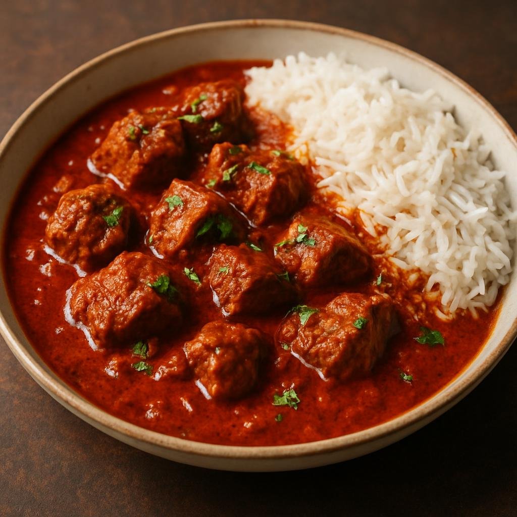 Entree: India – Delhi & NCR – रोगन जोश ➤ rogan josh (Aromatic Kashmiri-style braised lamb in a spiced red gravy) recipe