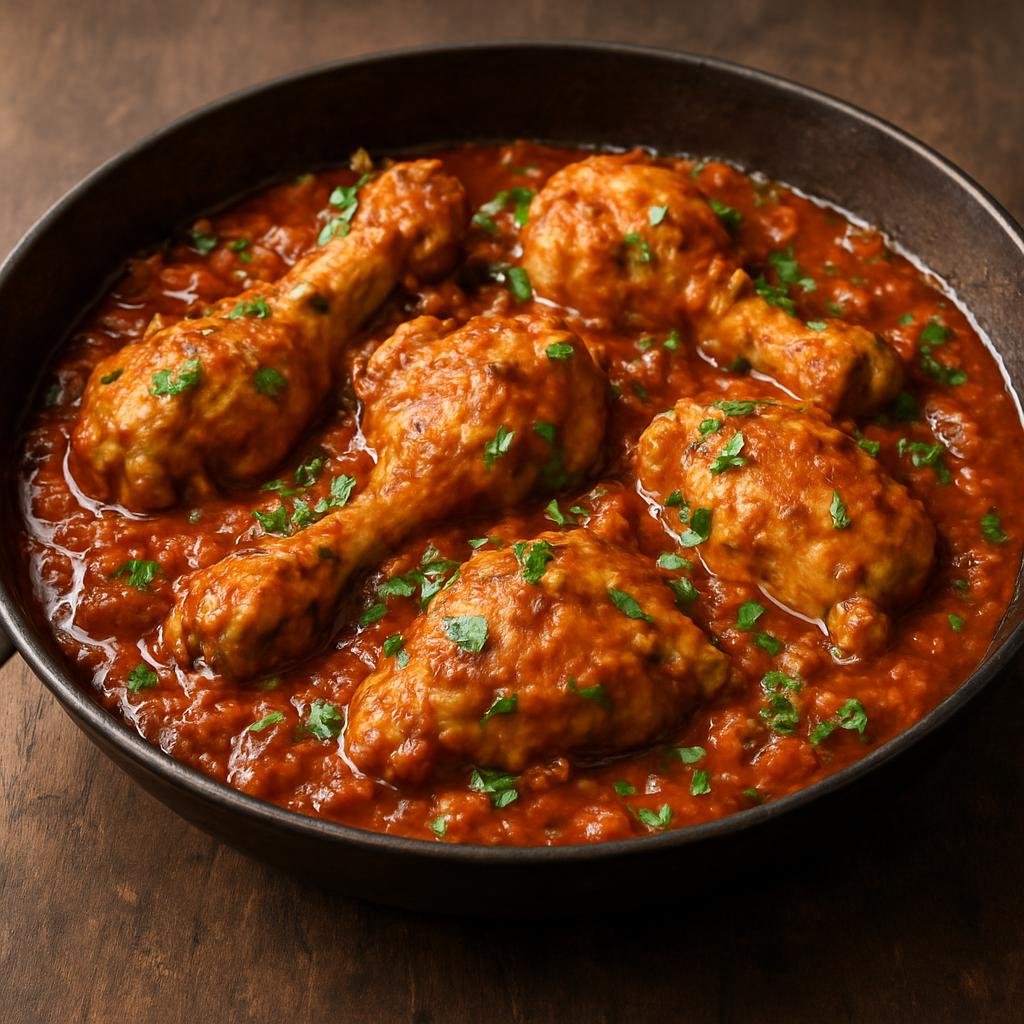 Entree: Pakistan – Punjab – چکن کڑاہی ➤ Murgh Karahi (Punjabi-style wok-cooked bone-in chicken simmered in a spiced tomato and ginger-garlic sauce) recipe