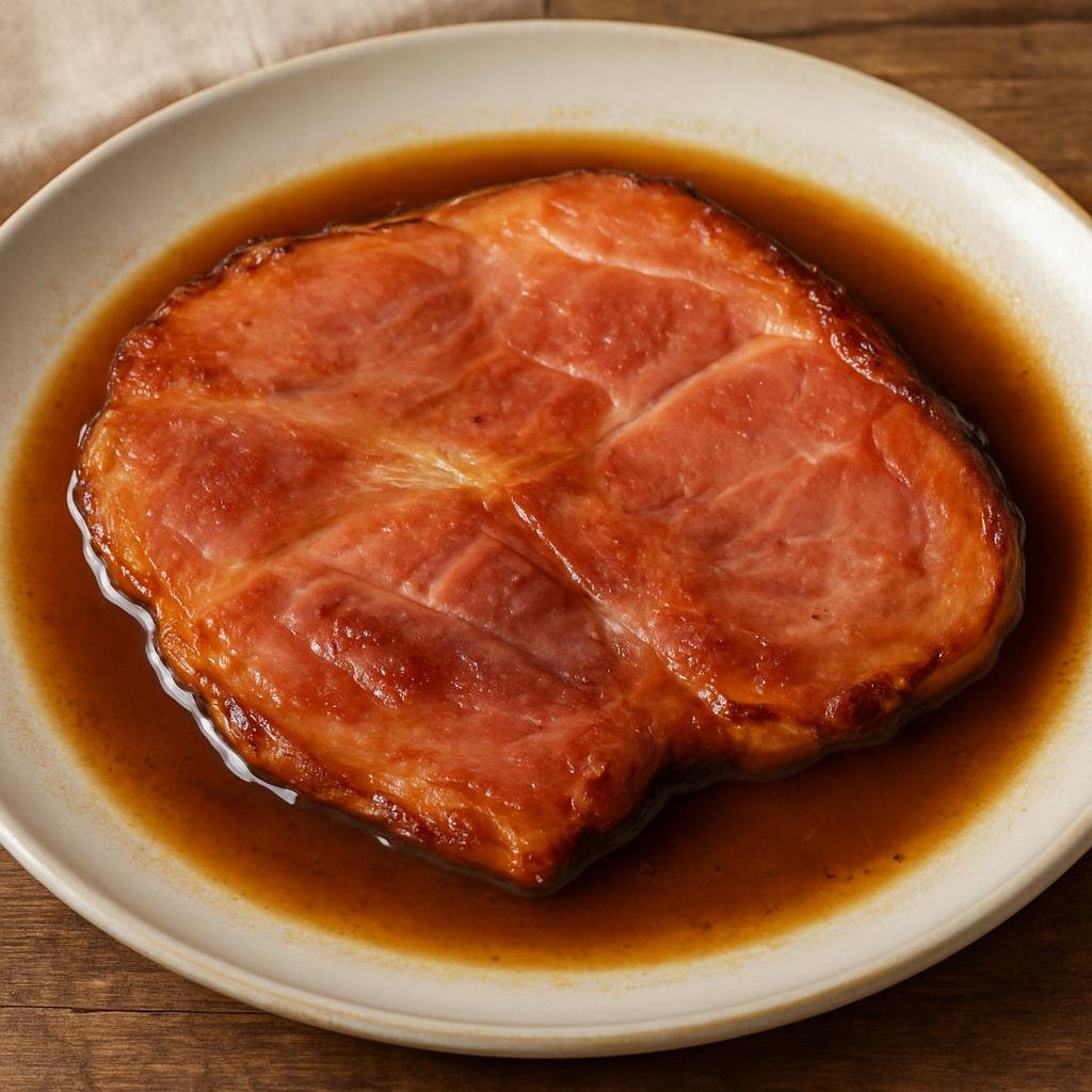 Entree: United States – Carolinas Piedmont – Country Ham with Red-Eye Gravy (Salt-cured country ham pan-fried and served with a thin coffee-deglazed pan gravy) recipe