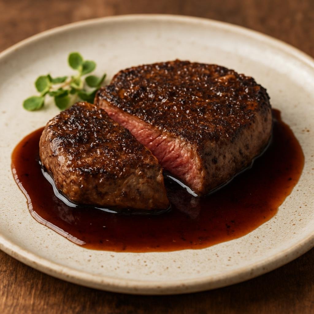 Entree: Australia – Western Australia – Emu Steak (Pan-seared emu steaks flavored with native Western Australian spices and a simple reduction sauce) recipe