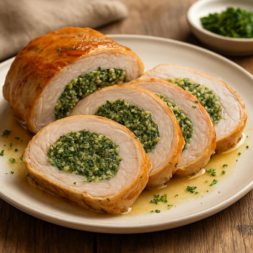 Entree: Italy – Liguria – Cima alla Genovese (Boned and stuffed veal breast poached and chilled, then sliced to serve) recipe