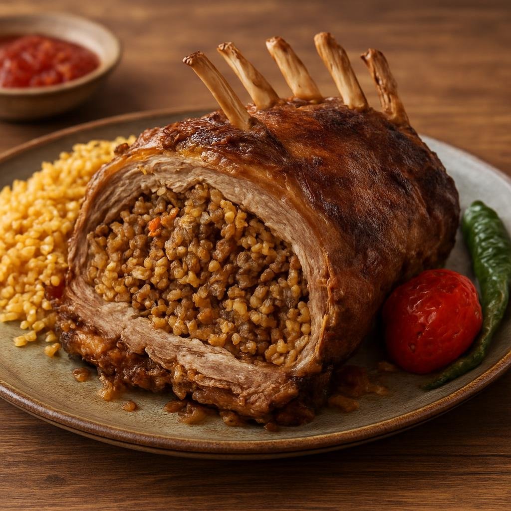 Entree: Turkey – Southeastern Anatolia – Kaburga Dolması (Lamb rib roast stuffed with a spiced rice and meat filling) recipe