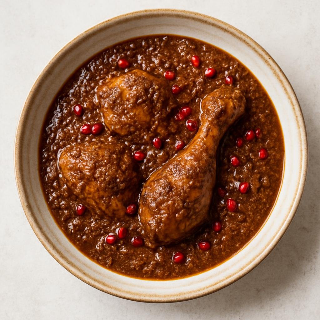 Entree: Iran – Tehran & Central Iran – فسنجان ➤ Fesenjān (Persian chicken stew in a rich walnut and pomegranate sauce) recipe