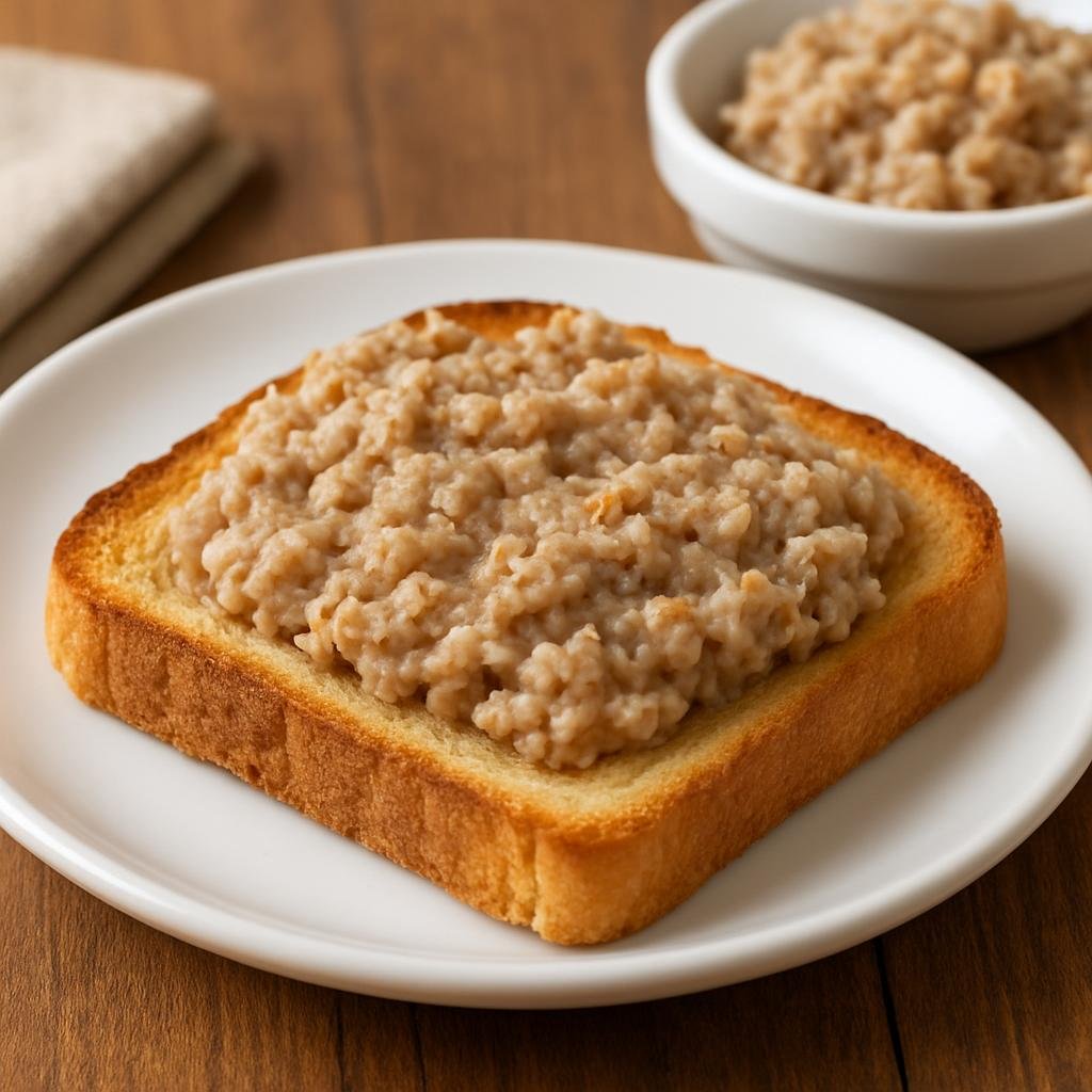 Entree: Canada – Quebec – Cretons (A spiced Quebecois pork spread cooked with milk and onions, chilled and served on toast) recipe