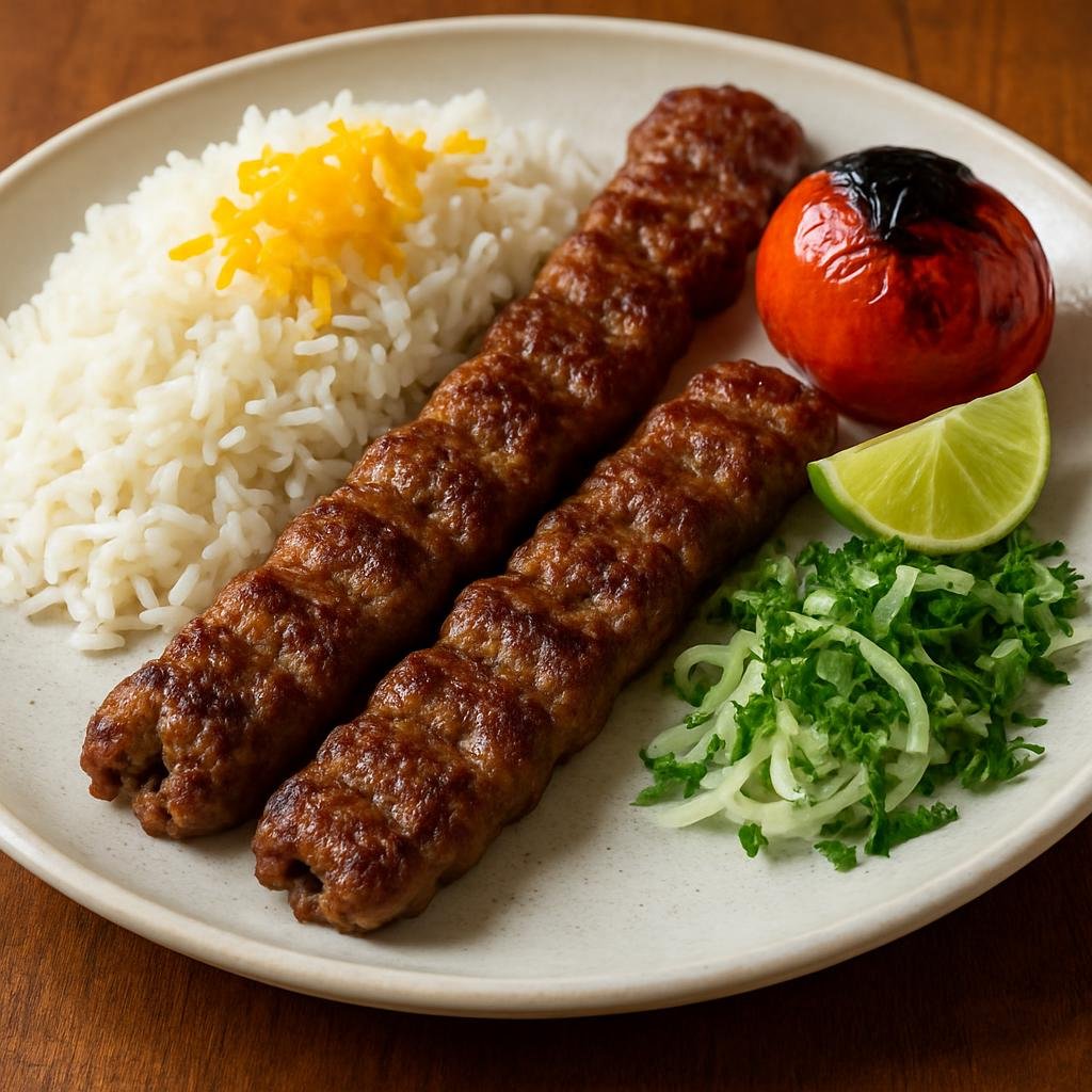 Entree: Iran – Tehran & Central Iran – کباب کوبیده ➤ Kabāb-e Kūbīdeh (Grilled seasoned minced meat skewers traditionally made from lamb or beef) recipe