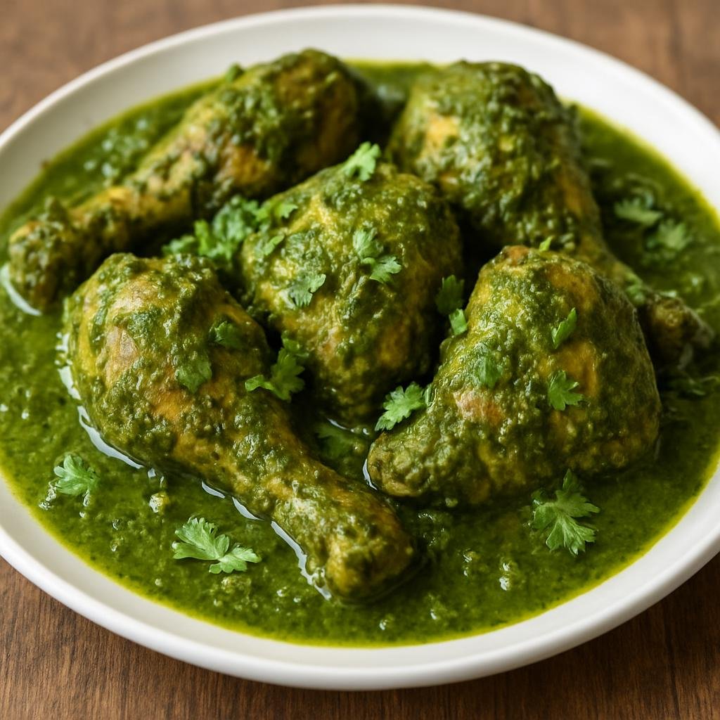 Entree: India – Goa – Chicken Cafreal (Goan spicy marinated chicken cooked in a bright cilantro and green masala) recipe