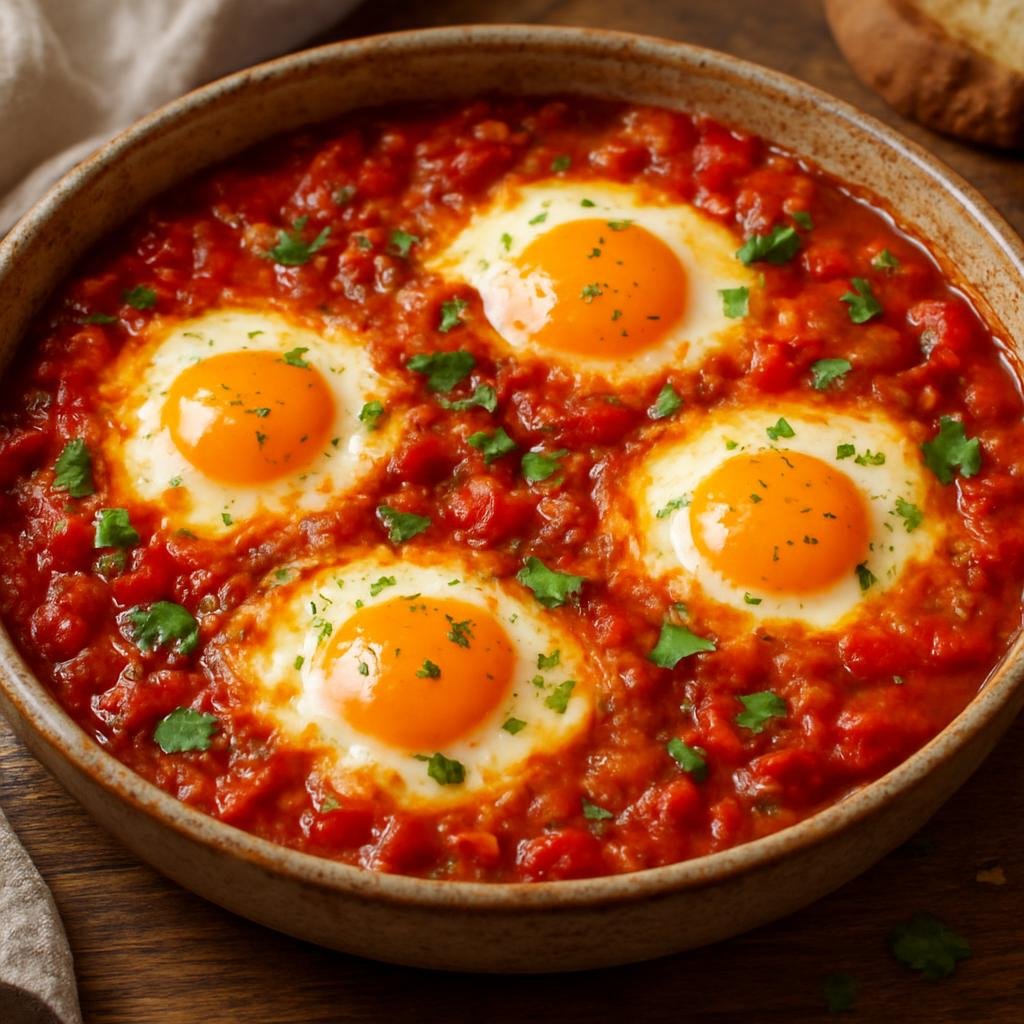 Entree: Russia – Russian Jewish Cuisine – Шакшука ➤ Shakshuka (Eggs poached in a spiced tomato and pepper sauce) recipe