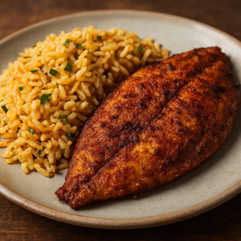 Entree: Ethiopia – Somali Ethiopian – Kaluun iyo Bariis (Spiced fish served with aromatic seasoned rice) recipe