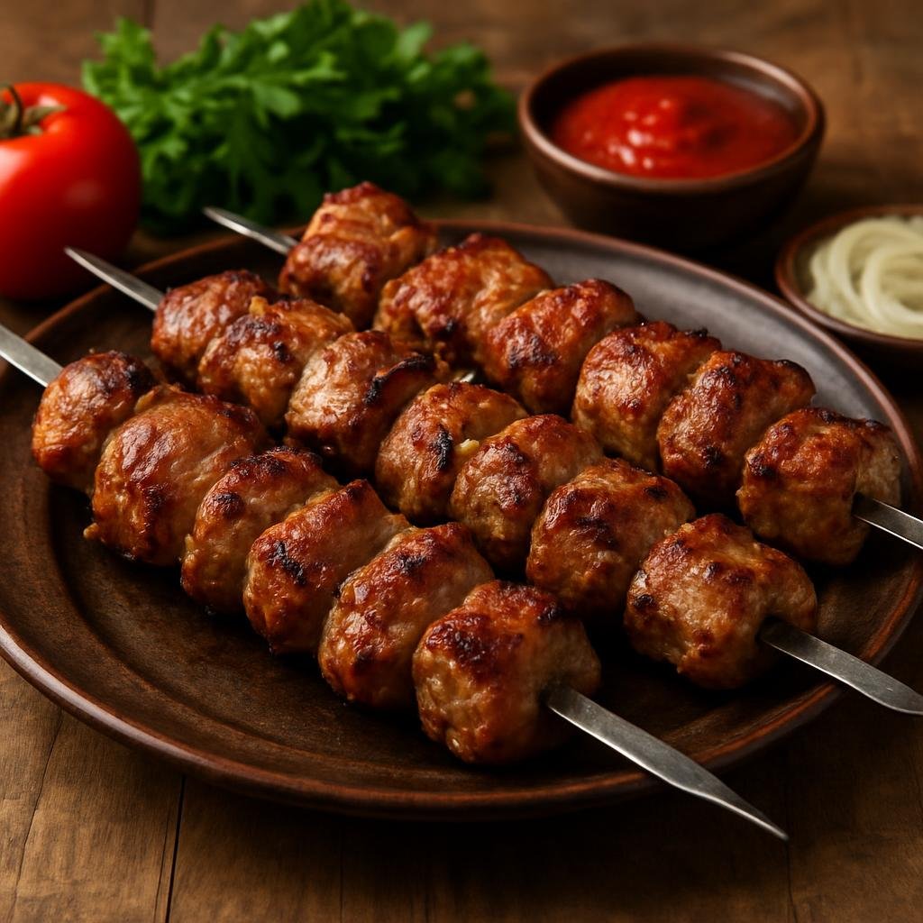 Entree: Russia – Southern Russia – Шашлык ➤ Shashlyk (Skewered marinated grilled meat cooked over an open flame) recipe