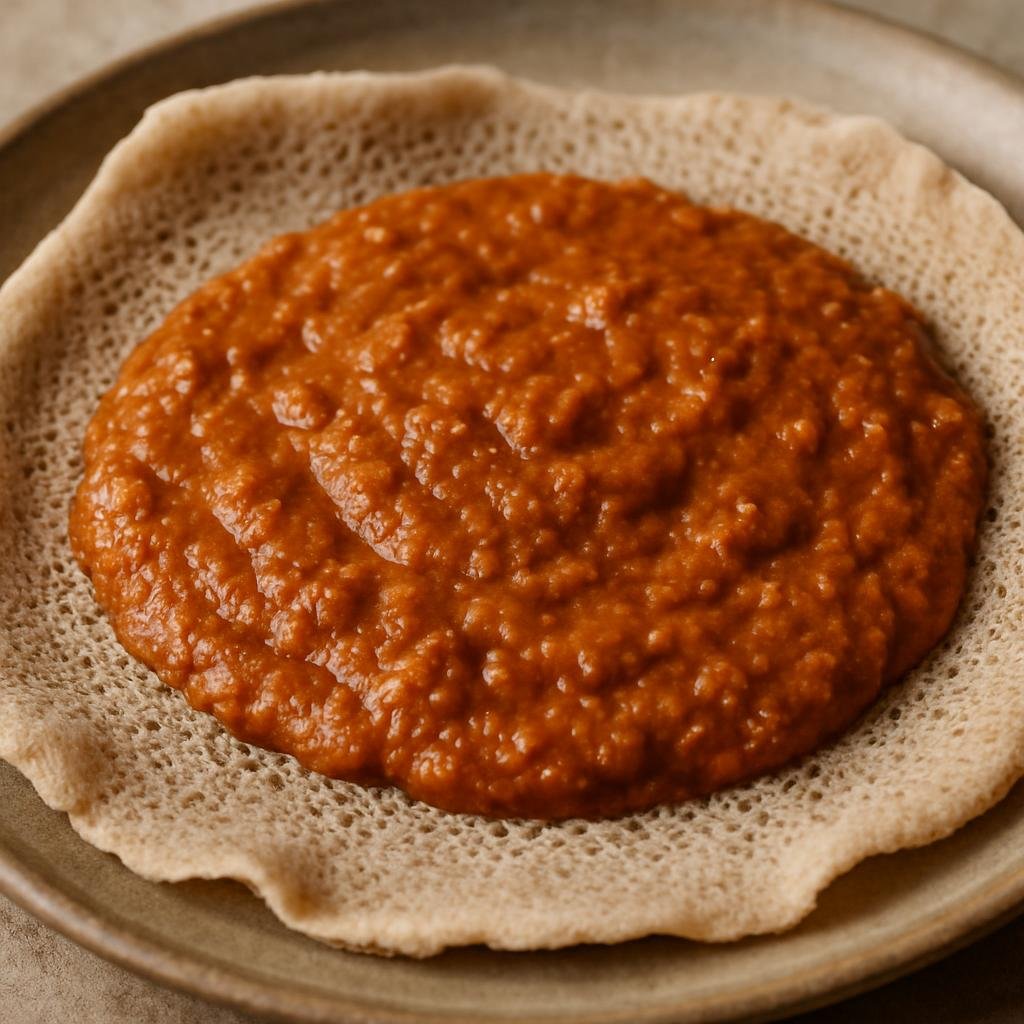 Entree: Ethiopia – Tigray – ሺሮ ➤ Shiro (Thick, spiced stew made from ground chickpea or broad bean flour, typically eaten with injera) recipe
