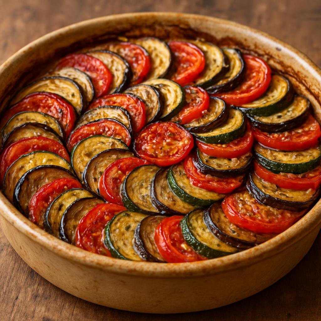 Entree: France – French Riviera – Tian de Légumes (Provençal layered baked vegetable casserole) recipe