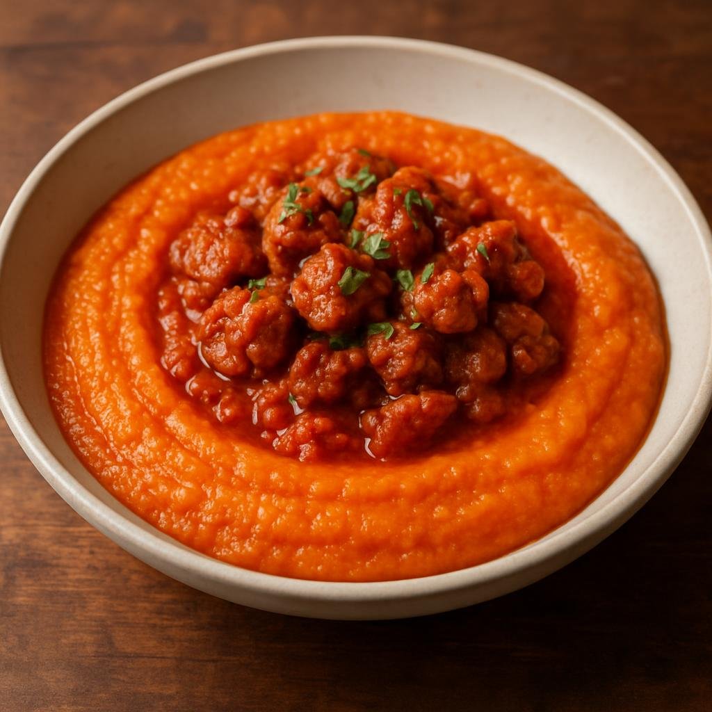 Entree: Italy – Molise – Polenta Rossa (Tomato‑red cornmeal porridge served with a savory pork ragu or sausage) recipe