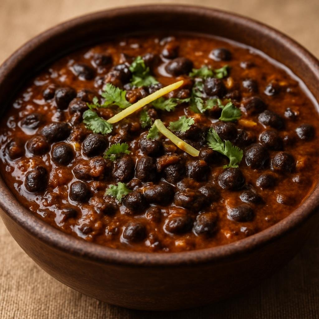 Entree: India – Himachal & Uttarakhand Hills – भट्ट की चुरकनी ➤ Bhatt kī Churkdani (Slow-simmered spiced black soybean stew from the Himalayan hill cuisine) recipe