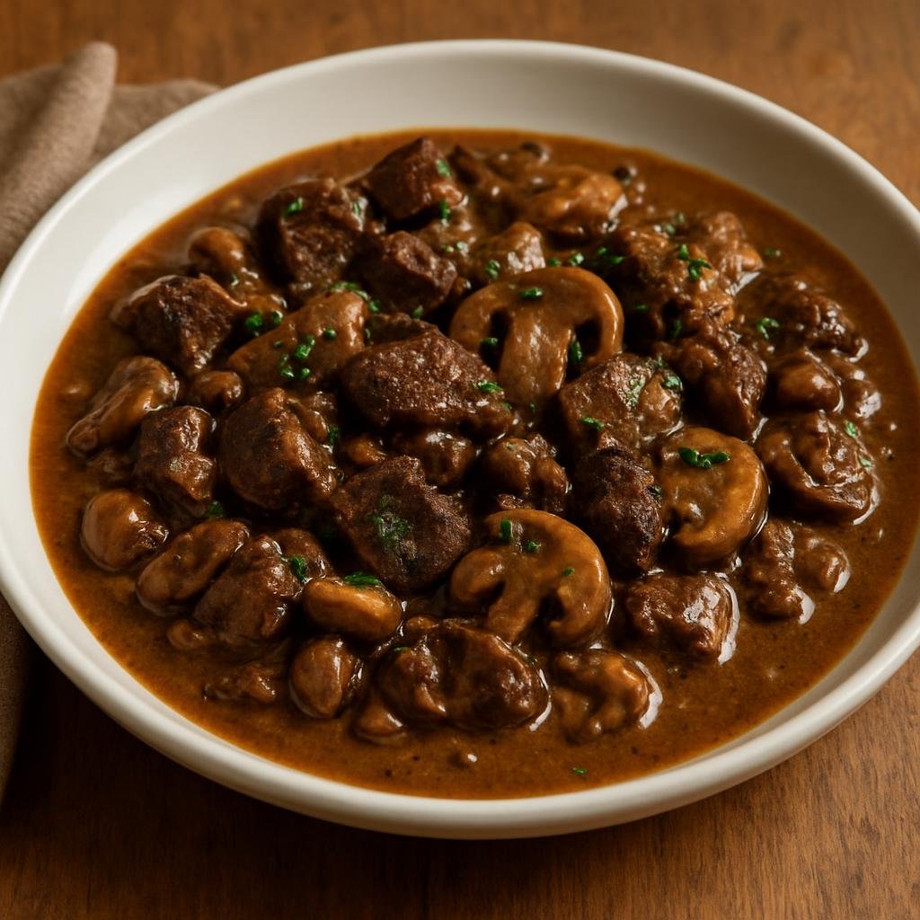 Entree: Italy – Piedmont – Finanziera (Traditional Piedmontese ragout of mixed offal and mushrooms in a rich wine-butter sauce) recipe