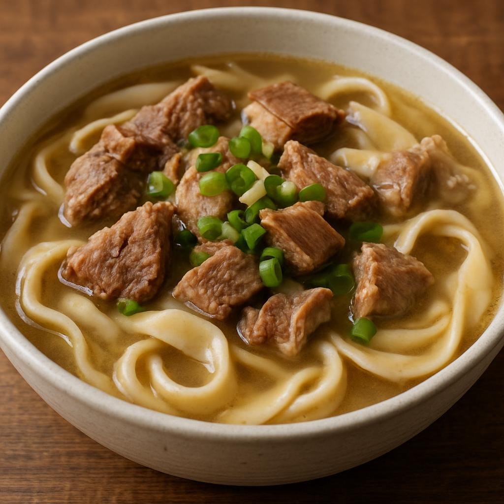 Entree: China – Inner Mongolia – 羊肉面汤 ➤ Yángròu Miàntāng (Hearty Inner Mongolian stew of simmered mutton and hand-cut wheat noodles in a rich clear broth) recipe
