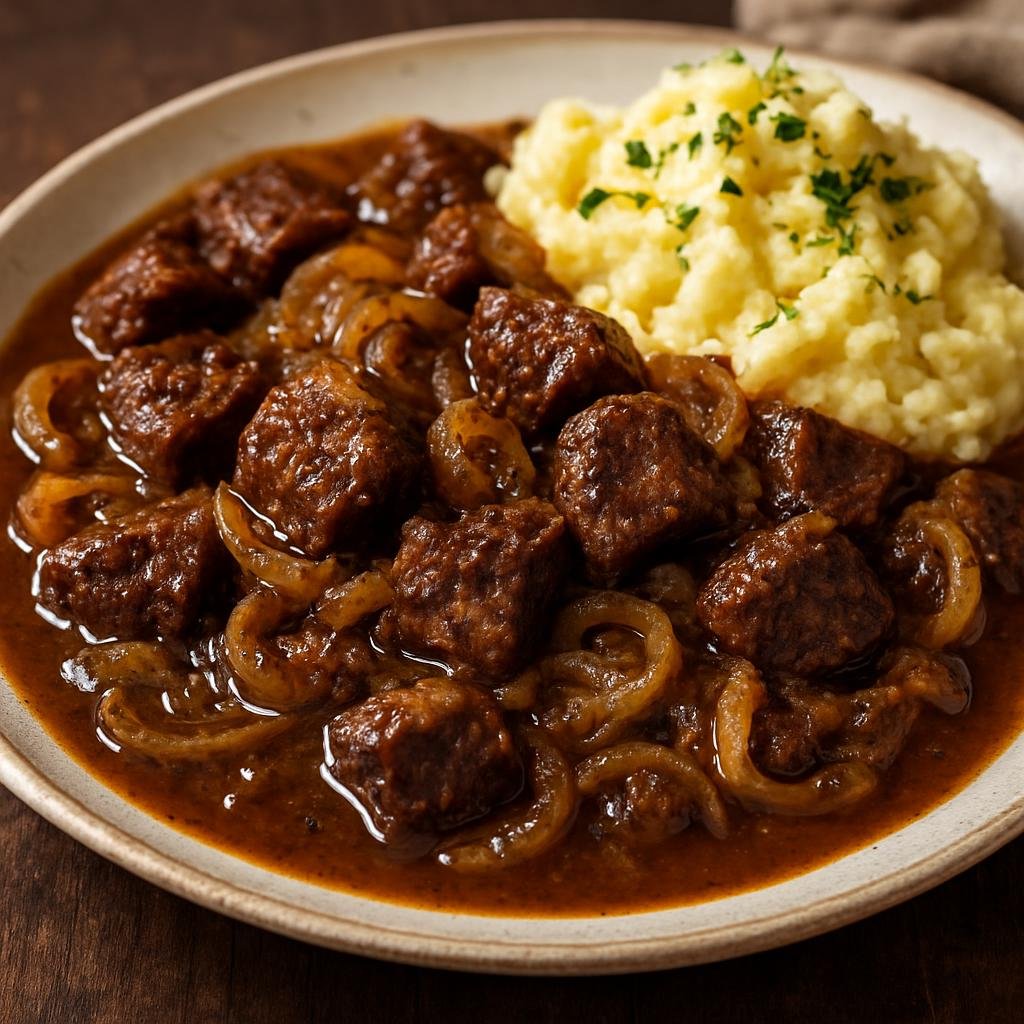 Entree: Germany – Westphalia – Pfefferpotthast (A rustic Westphalian beef and onion stew seasoned heavily with black pepper) recipe