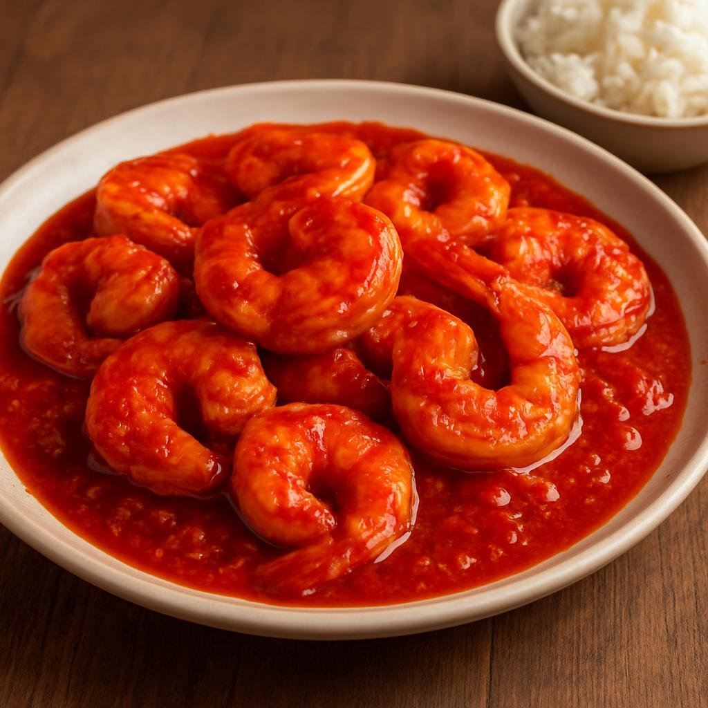 Entree: Mexico – Sinaloa & Pacific Coast – Camarones a la Diabla (Spicy Pacific-coast sautéed shrimp in a fiery red chili and garlic sauce) recipe