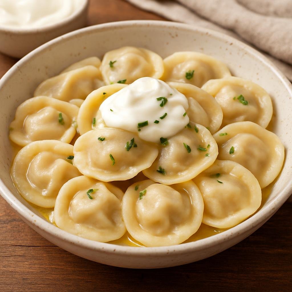 Entree: Russia – Western Siberia – пельмени ➤ pel'meni (Small Russian meat-filled dumplings boiled and served with butter, sour cream, or in broth) recipe