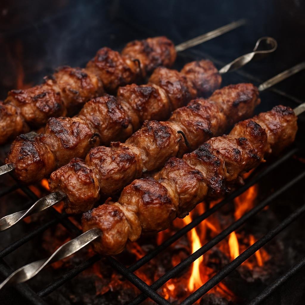 Entree: Russia – Western Siberia – шашлык ➤ shashlyk (Skewered marinated chunks of meat grilled over an open flame) recipe