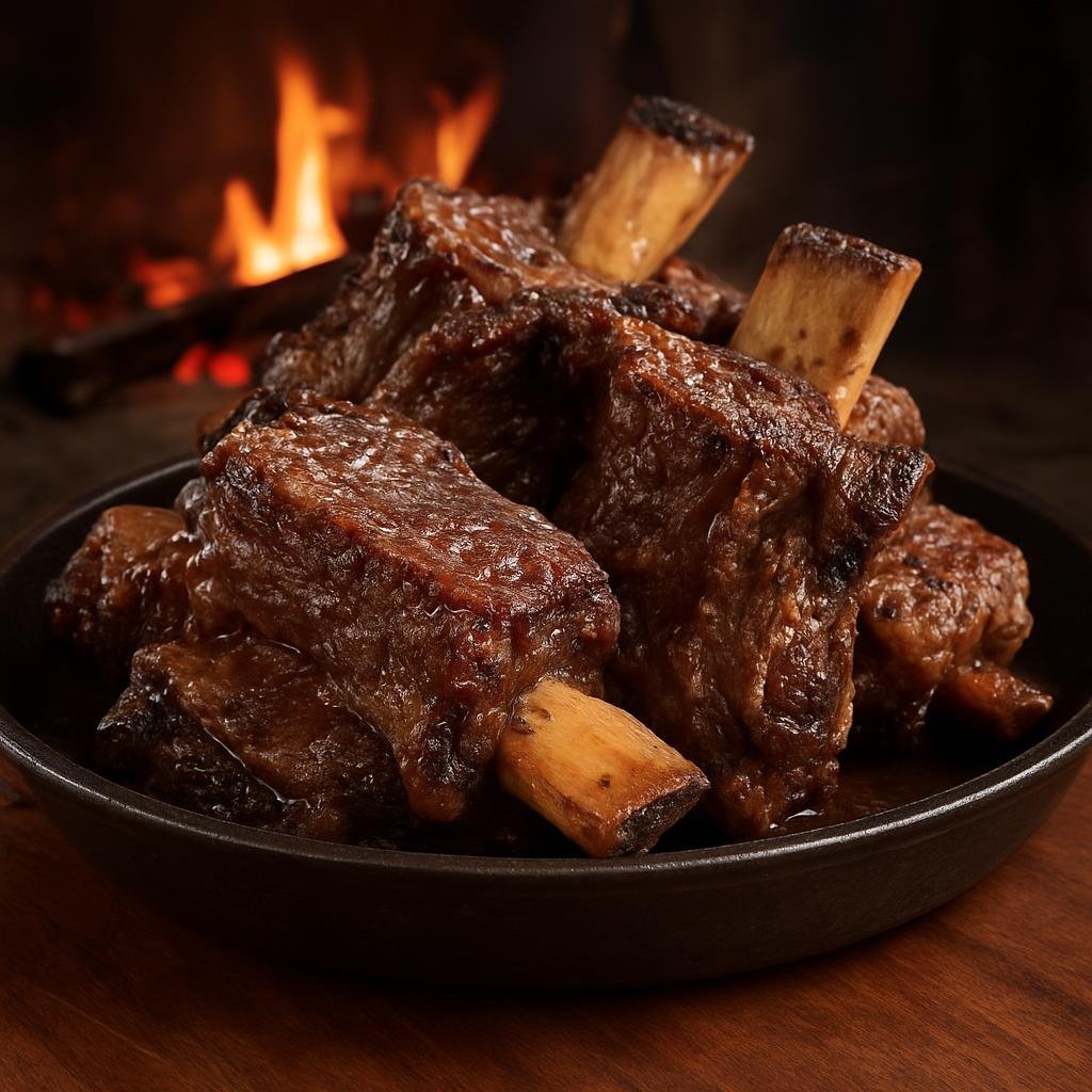 Entree: Brazil – Rio Grande do Sul – Costela no Fogo de Chão (Bone-in beef short ribs slow-cooked over an open wood or charcoal fire in gaucho churrasco style) recipe