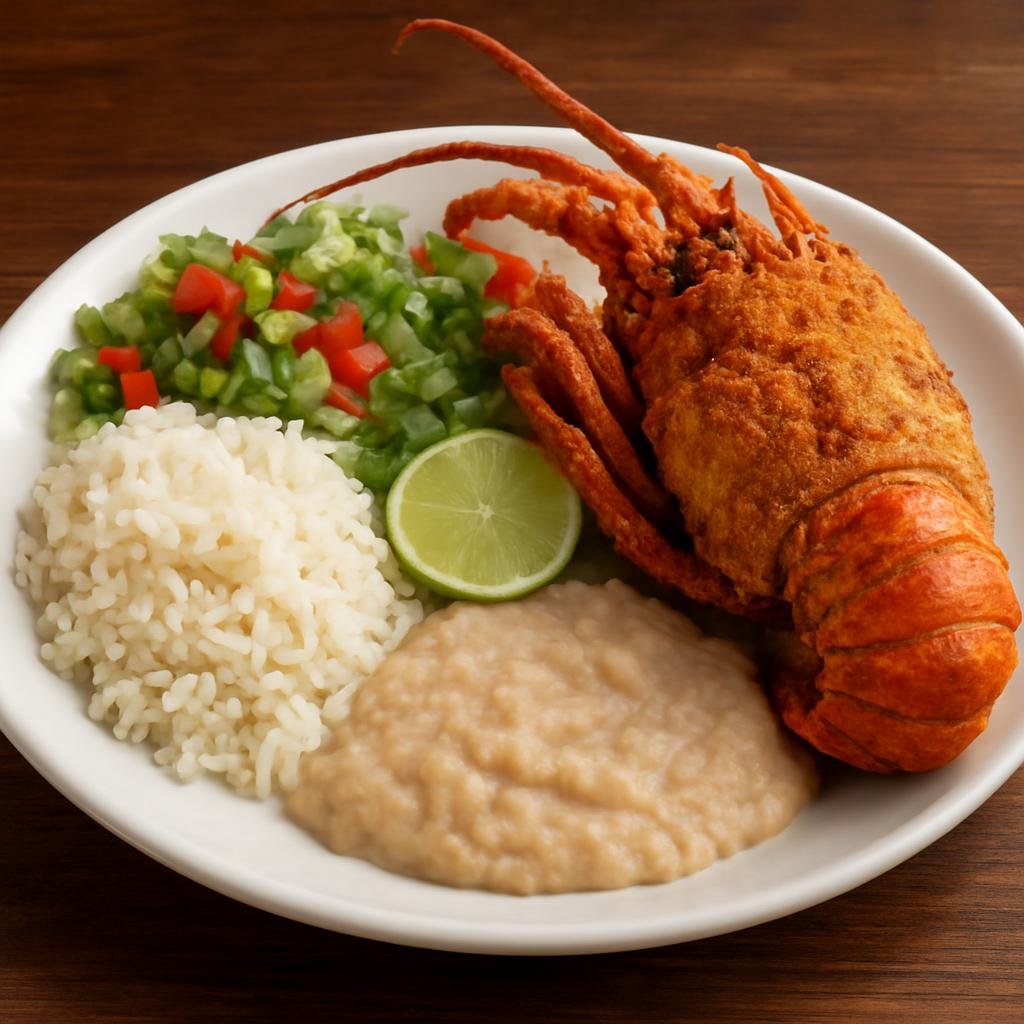 Entree: Mexico – Sinaloa & Pacific Coast – Langosta Puerto Nuevo (Puerto Nuevo–style whole fried coastal lobster served with simple sides) recipe