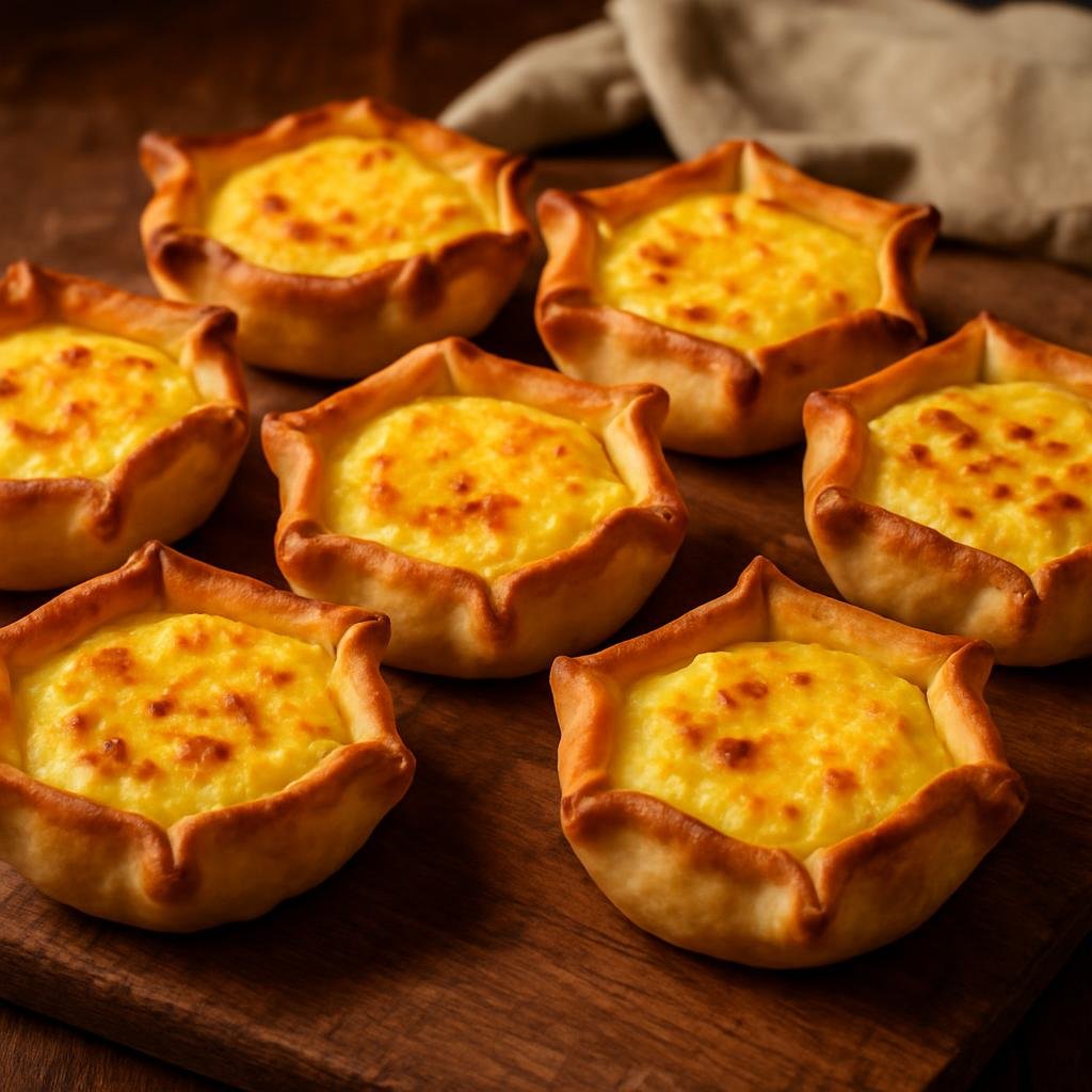 Entree: Italy – Sardinia – Pardulas (Small Sardinian baked tarts filled with sweet ricotta and saffron) recipe