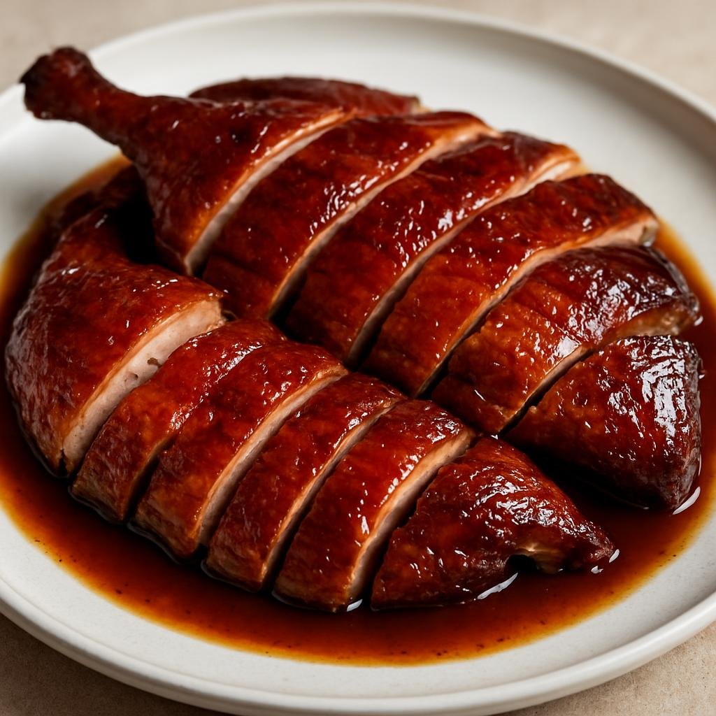 Entree: China – Macau – 澳門燒鴨 ➤ Àomén shāoyā (Roast duck prepared in Macau style with a savory-sweet marinade reflecting Cantonese and Portuguese influences) recipe