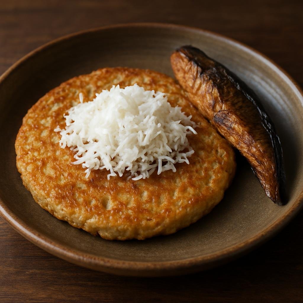 Entree: Indonesia – Papua – Kue Lontar (Traditional Papuan sago pancake often served with shredded coconut and smoked fish) recipe