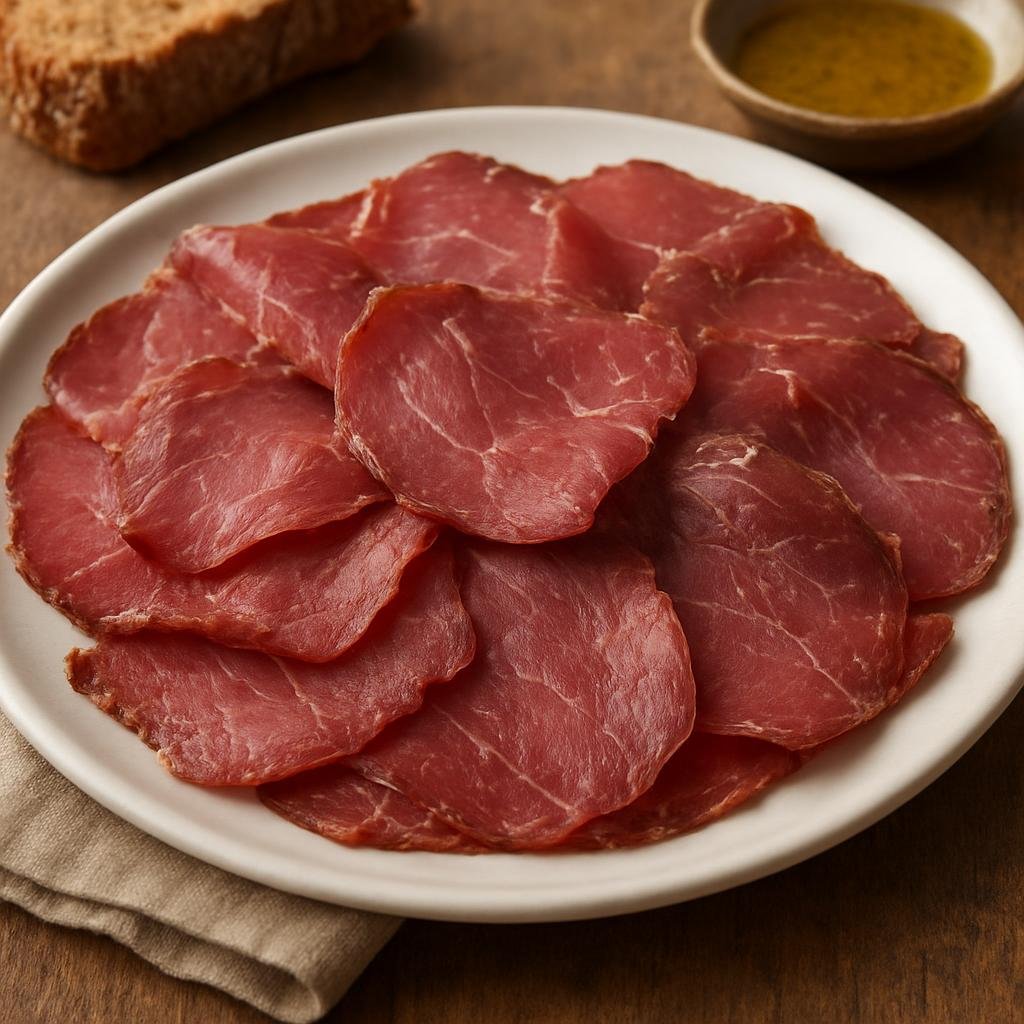 Entree: Italy – Trentino-Alto Adige – Carne Salada (Salt-cured and air-dried beef from Trentino served thinly sliced) recipe