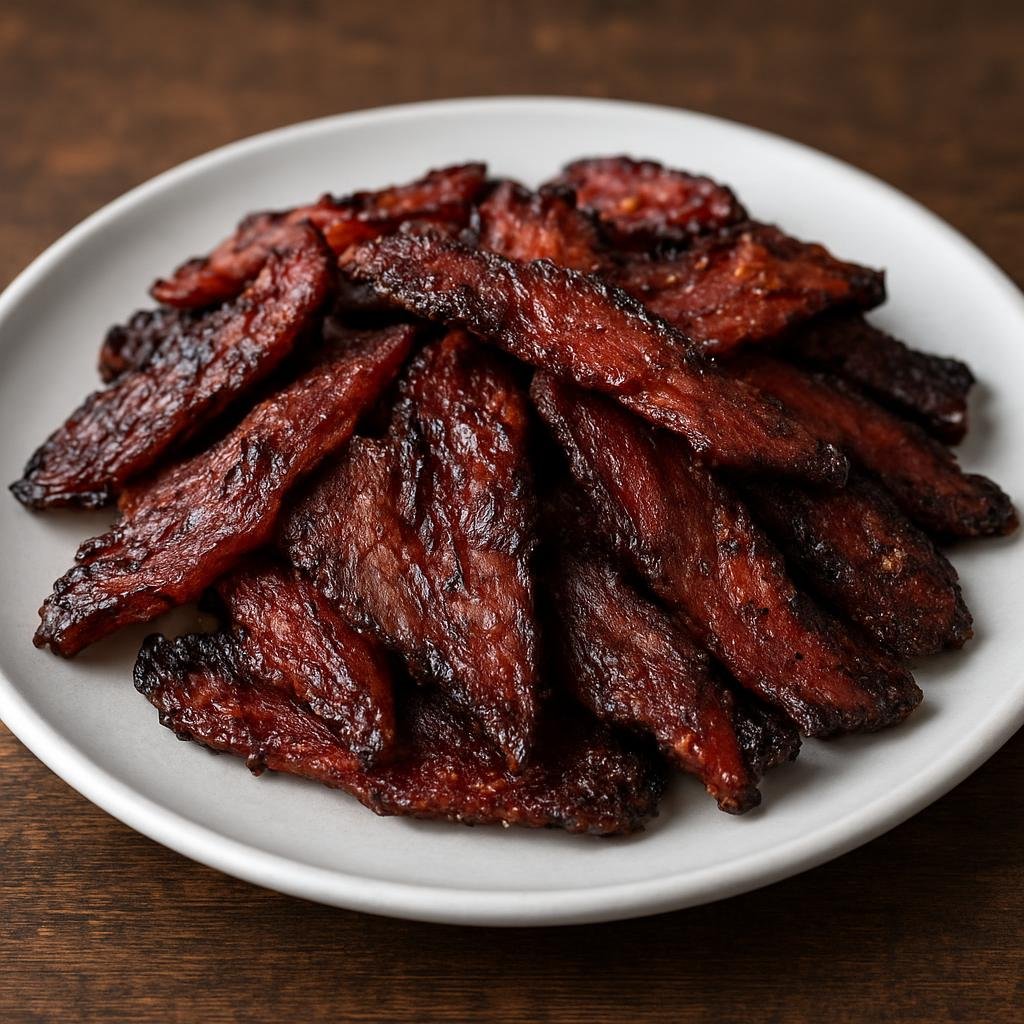 Entree: United States – Hawaii – Pipikaula (Traditional Hawaiian salted and dried beef, typically seasoned, dried, then thinly sliced and quickly grilled) recipe