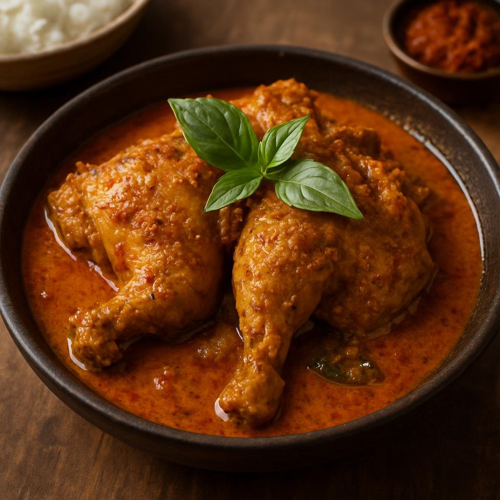 Entree: Indonesia – Papua – Ayam Kampung Papua (Papuan-style free-range chicken braised in native spice paste and coconut milk) recipe
