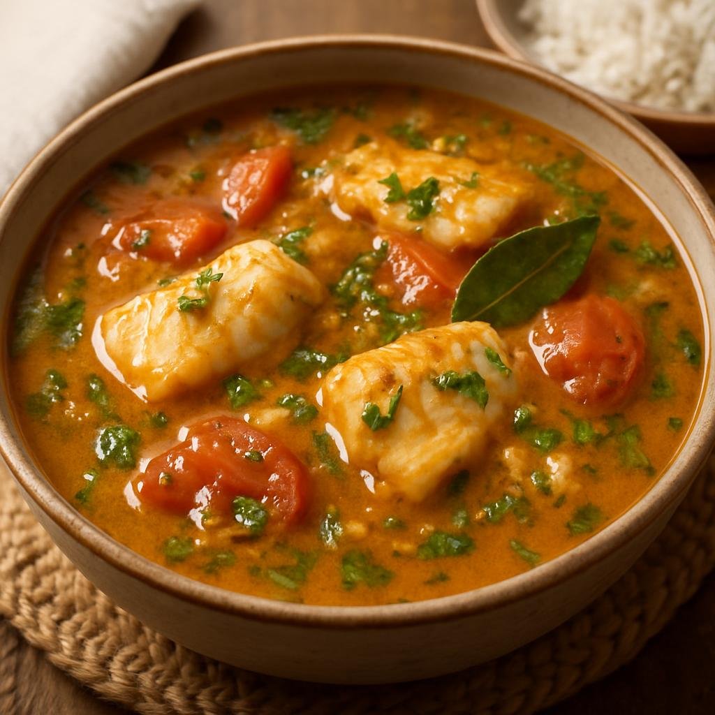 Entree: Mexico – Tabasco – Mone de Pescado (Tabasco-style fish stew in a tangy, herb-scented broth) recipe
