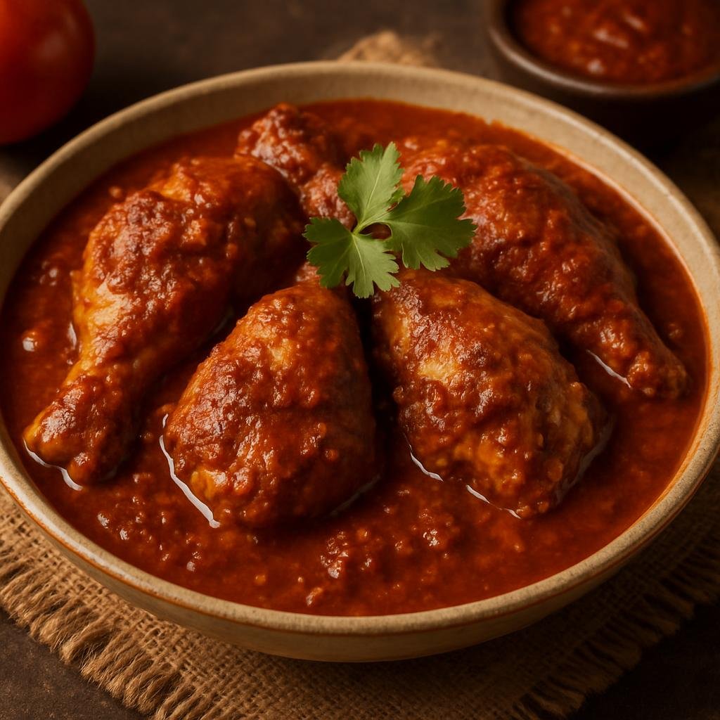 Entree: Mexico – Tamaulipas & Gulf North – Pollo en Salsa de Chipotle (Chicken simmered in a smoky, spicy chipotle and tomato sauce) recipe