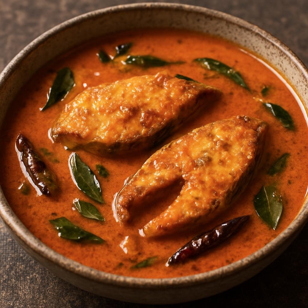 Entree: India – Kerala Malabar – കേരള മീൻ കറി ➤ Kēraḷa mīn kari (Spicy coconut‑based fish stew flavored with tamarind and curry leaves from Kerala's Malabar coast) recipe