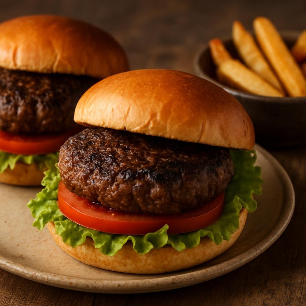 Entree: United States – Native American / Indigenous – Elk Burgers (Seasoned ground elk patties grilled or pan-seared and served as hearty burgers) recipe