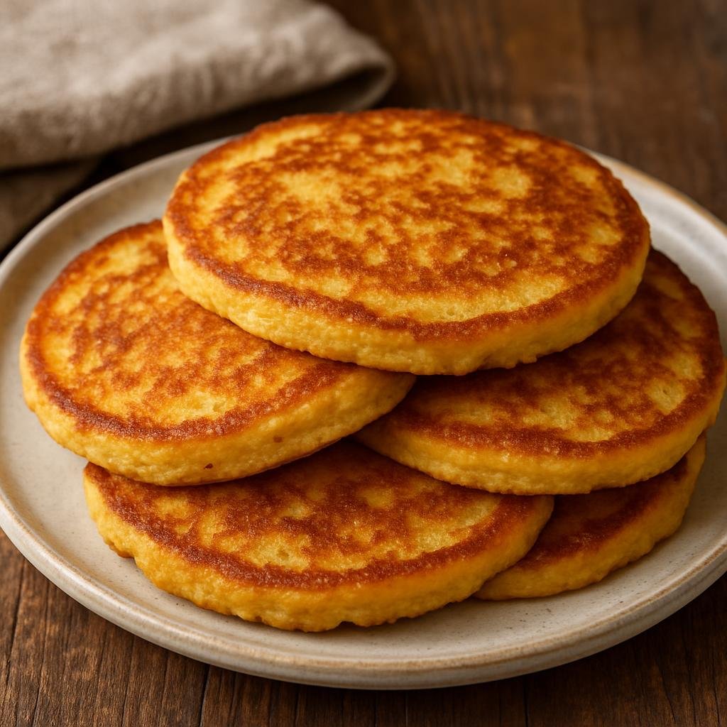 Entree: United States – New England – Johnnycakes (Cornmeal griddle cakes traditional to New England) recipe