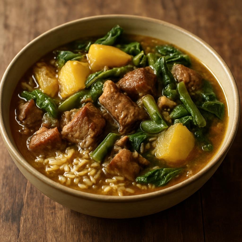 Entree: India – Nagaland – Galho (Naga hearty mixed rice stew with pork and seasonal vegetables) recipe