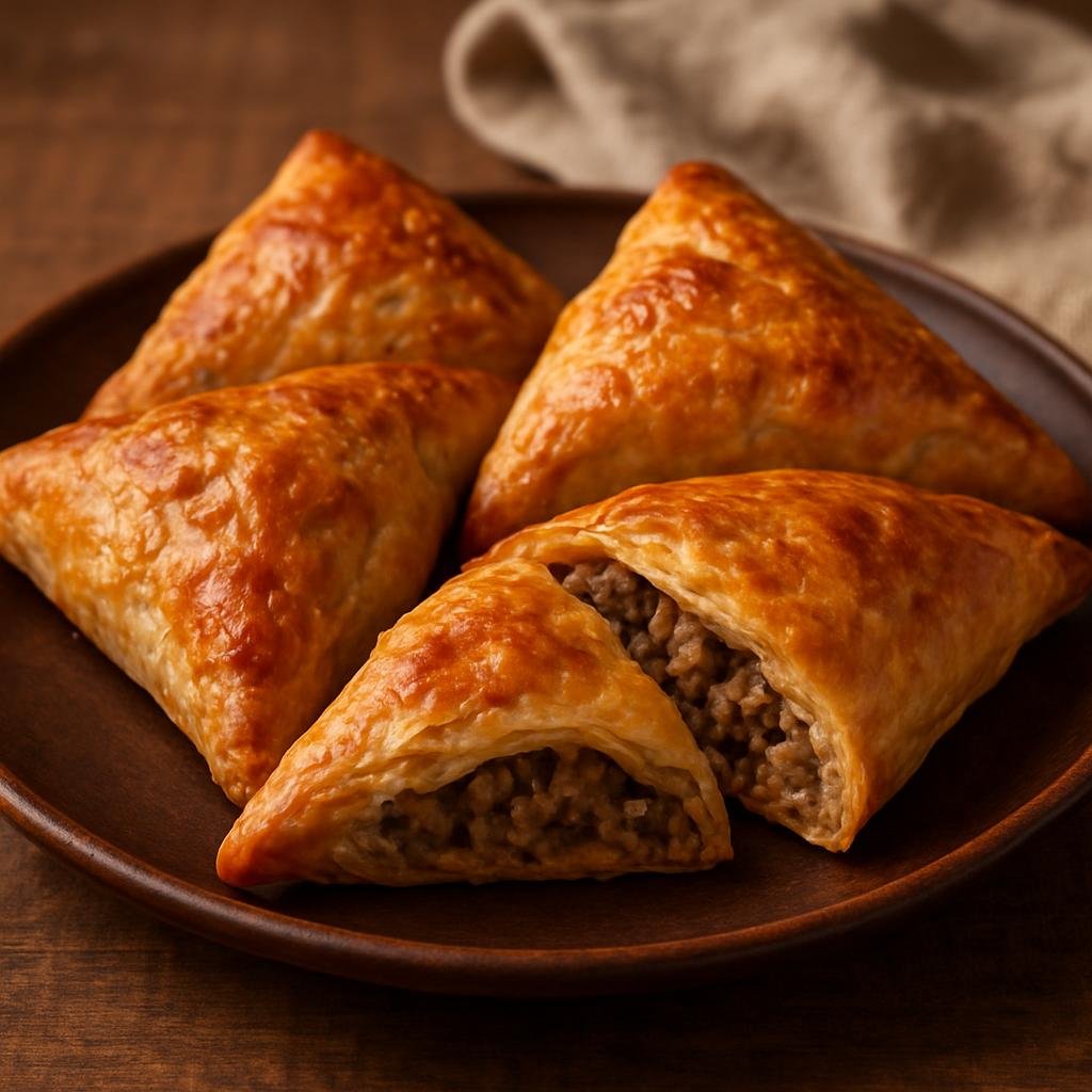 Entree: China – Xinjiang Uyghur – سامسا ➤ Samsa (Baked triangular flaky pastry filled with spiced minced lamb and onions) recipe