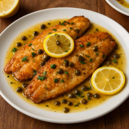 Entree: Italy – Trout Piccata (Pan-seared trout in a lemon, caper and butter sauce) recipe