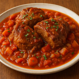 Entree: Argentina – Bondiola Estofada (Braised pork shoulder in a simple tomato-vegetable sauce) recipe
